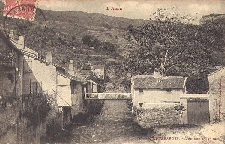 Lastours 06 MAS CABARDES - VUE DE L ' ORBIEL en 1910
