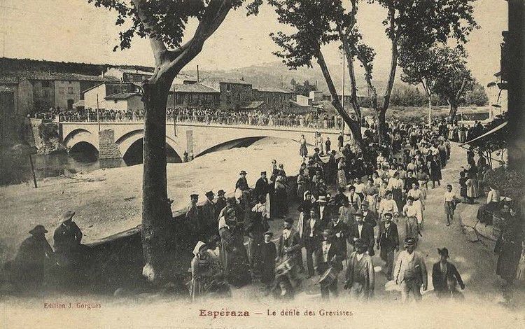 Esperaza défilé des grévistes grèves du midi en 1900