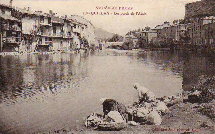Quillan bord de l'Aude en 1900