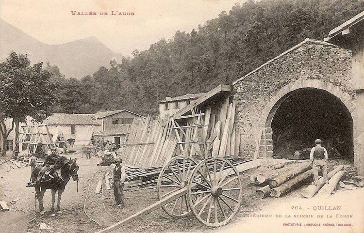 Quillan scierie de la forge en 1900
