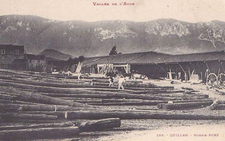 Quillan scierie pons en 1910