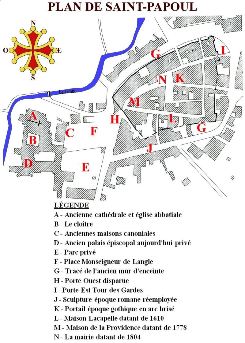 plan du village Saint Papoul 01