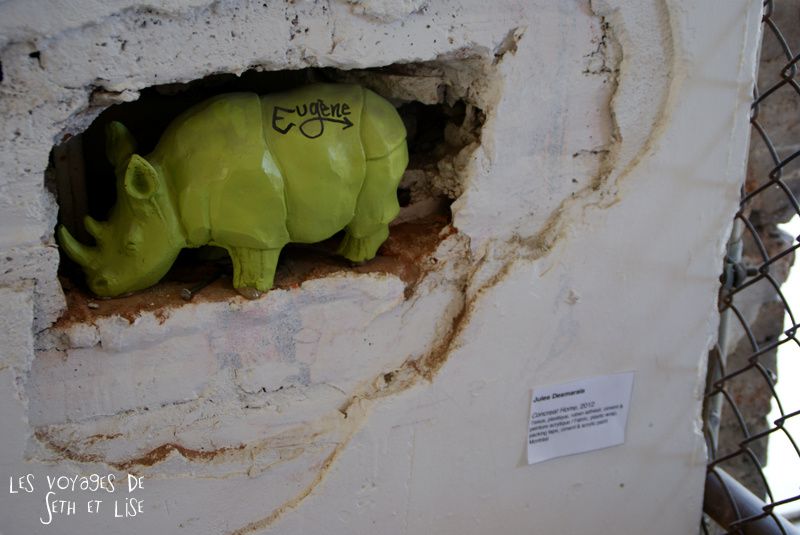 blog pvt canada montreal voyage espace frais peint rhinoceros eugene street art exposition