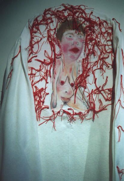 lili-oto, Hommage für Otto Dix, zeitgenössische Kunst, zeitgenössische Kunst, der etablierten Kunst oder Kunst Dissident? Öl auf Papier auf Wald, Textil