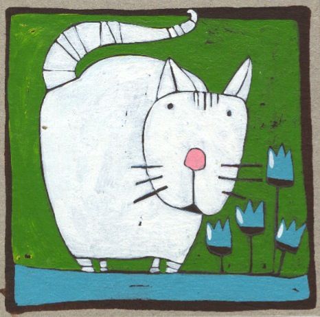 Chat Kuti Pastel d'Hélène Vesvard Oeuvre Protégée