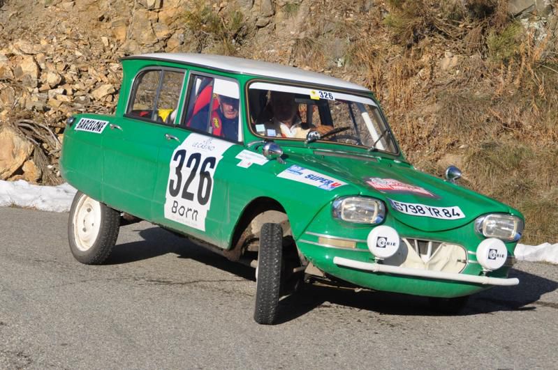 13ème Rallye Monte Carlo Historique 2010. Citroën Ami 6 de 1965. 51ème au général, 1er classe 1 des voitures construites entre 1962 et 1965, 5ème de la catégorie.