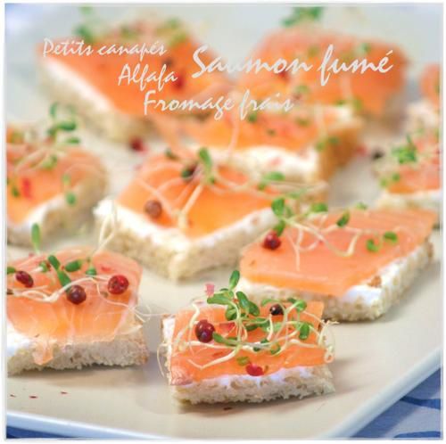 Canapés de saumon fumé, fromage frais et Alfafa - Blog de cuisine créative,  recettes / popotte de Manue