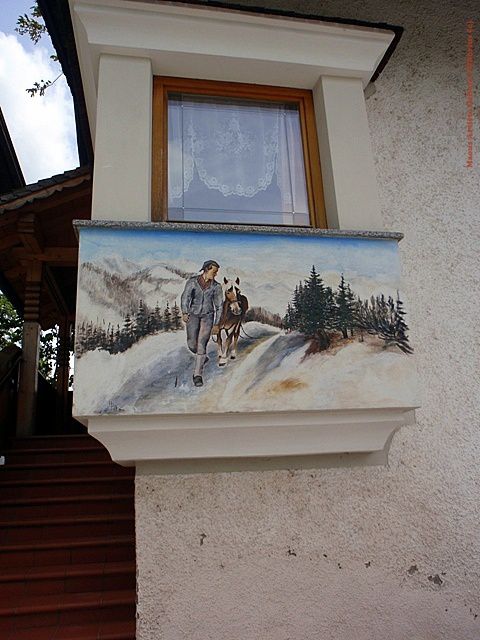 Haflinger sur une maison à Trens