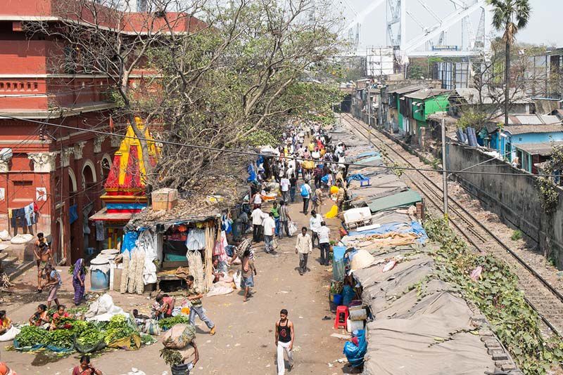 Inde,Calcutta; le marché aux fleurs