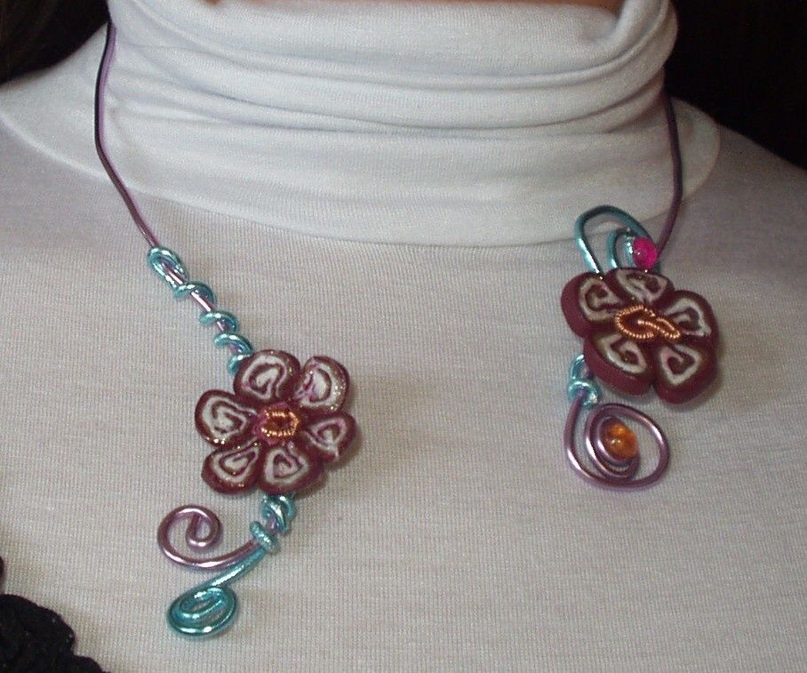 wire fimo collier