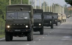 Armée Russe qui continue de progresser sur le territoire géorgien après le cessez-le-feu