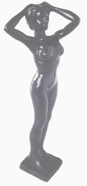 Nu féminin sculpté en pied, la statuette '' Egyptienne ''