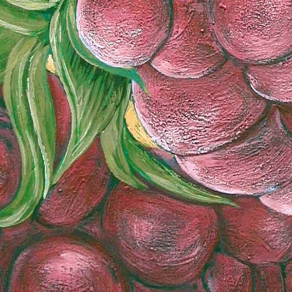 Détail de '' Framboise '' , tableau peinture décorative contemporaine, étude de fruits rouges