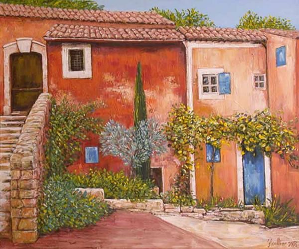 Tableau paysage provence : peinture huile et acrylique sur toile '' L' Escalier '' - Le blog de 3silex