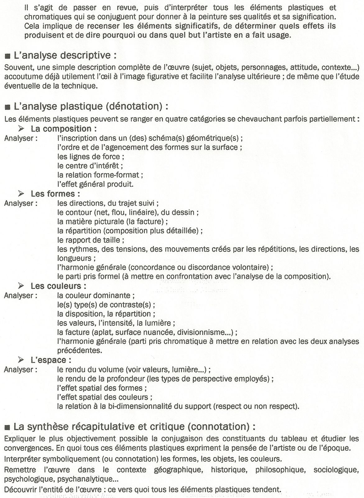 Le commentaire d'une oeuvre picturale  méthodologie  MG  L