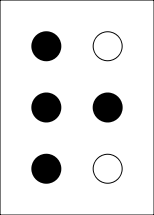 Lettre R en Braille Source Wikipédia