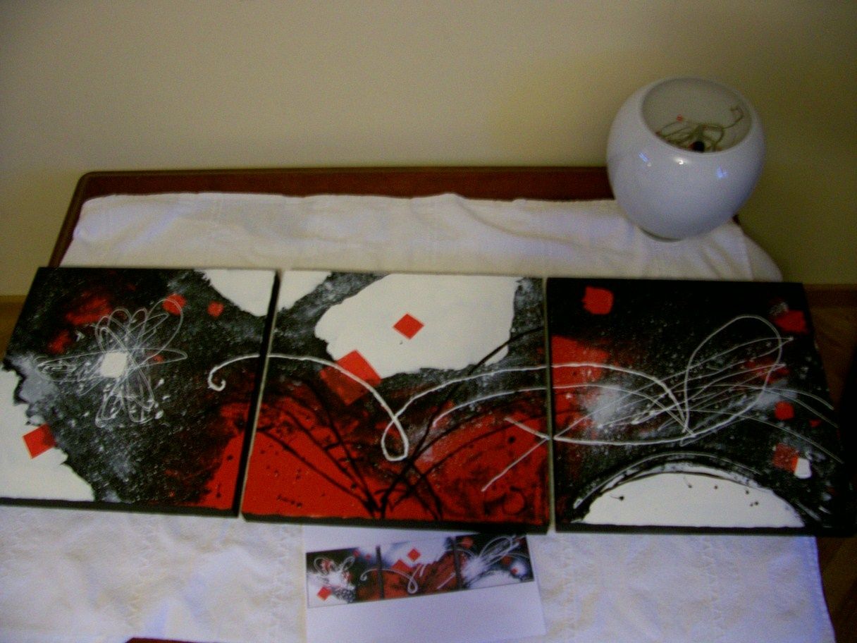 Home déco : anthracite rouge et caramel en acrylique libelluledunord