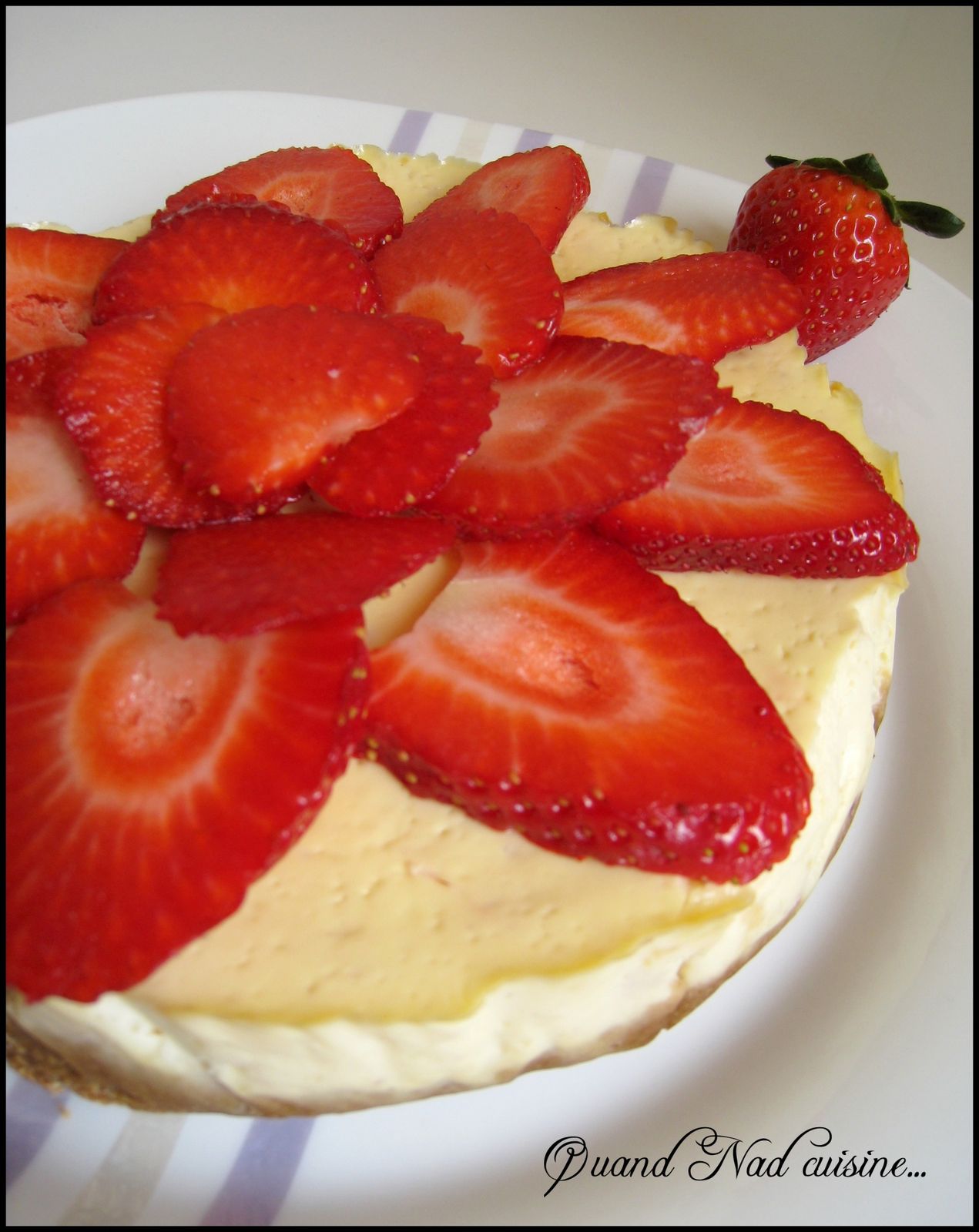 Cheesecake aux fraises et pépites de chocolat blanc aux fraises 7 chessecake p p de cho blc et fraises1