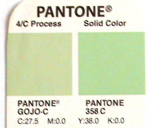 Conversion Pantone quadrichromie. Un exemple dans les verts (copyright Anne Kaeffer 2009)