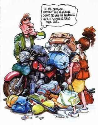 comics (27) : humour motard - les vacances en moto - Radical Flat Twin