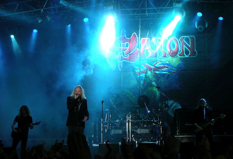 English heavy metal band Saxon performing at the Sweden Rock Festival in 2008.