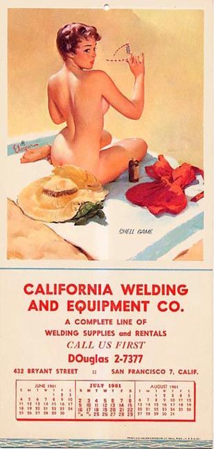 shell game - elvgren pin-up 0310