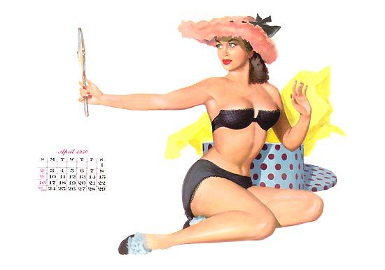 George Petty pin-up calendar 1950 april