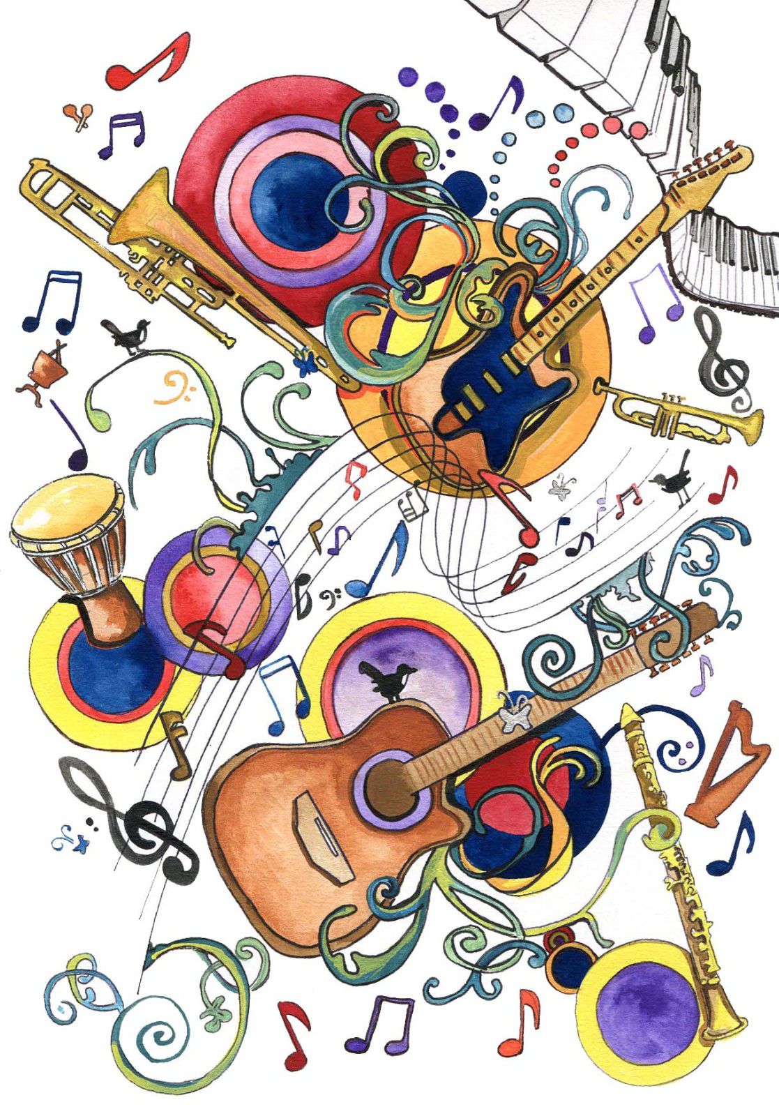 Page De Garde D'éducation Musicale Decoration De Cahier De Musique - Cahier de musique 6 portées 22x17 à l
