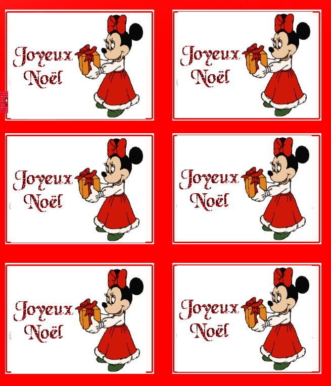 Etiquette Cadeau Noel Papa Pere Joyeux Minnie Disney Bloom Winx