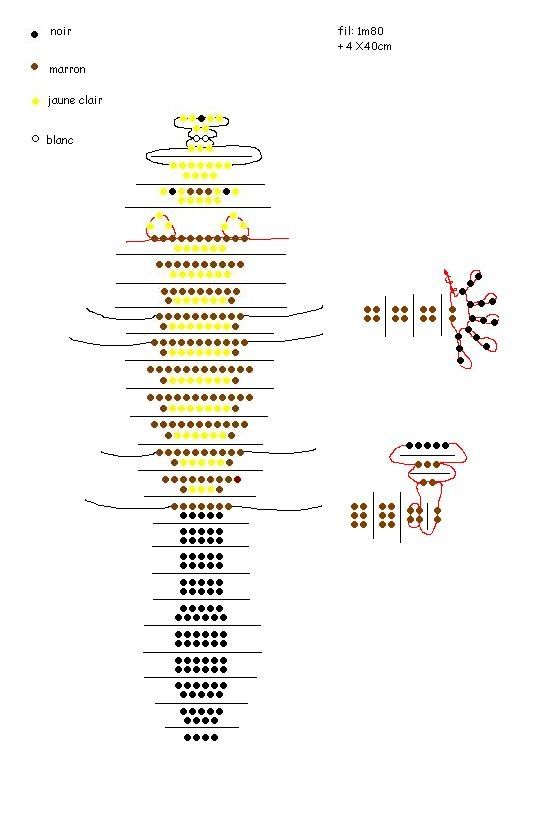 CROCODILE/perle/porte clef/fiche/technique/rocailles/ANIMAL/3D/schéma/ -  MASSILIA - SERVIETTE à gogo + LOISIRS CREATIFS