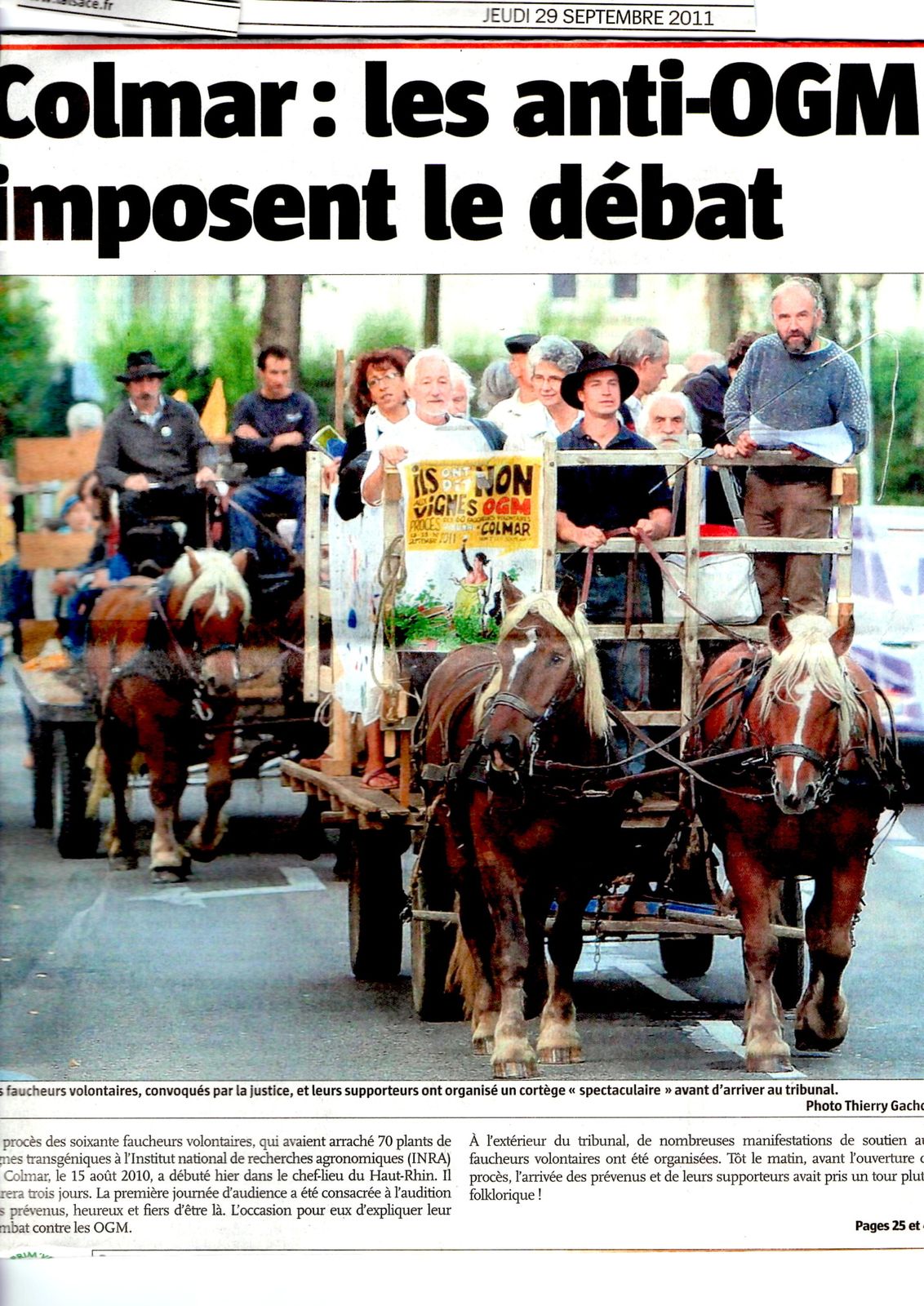 article -une- journal l'Alsace