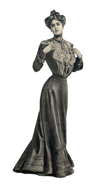 Robe de 1901: gravure de mode - Femmes en 1900