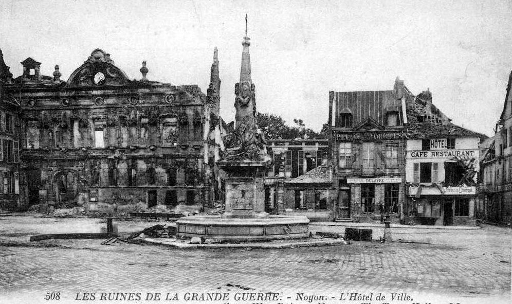 Album - la ville de Noyon (Oise), diverses photos de la guerre