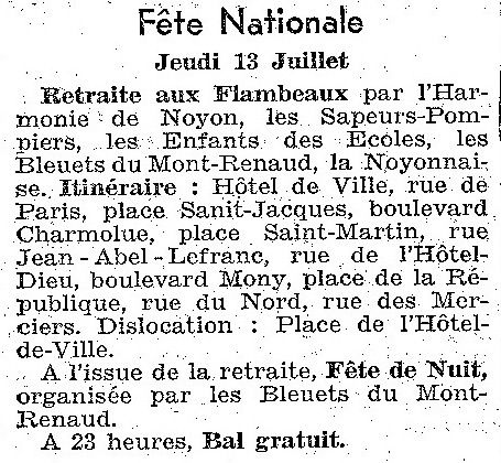 Album - la ville de Noyon (Oise), les fêtes et manifestations de 1936 à 1946