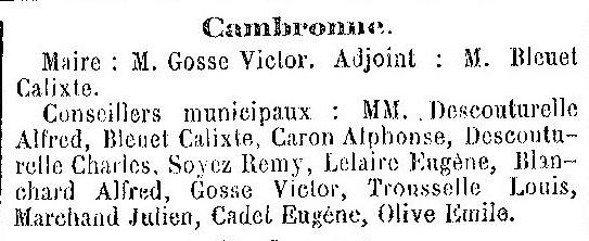 Album - le village de Cambronne les Ribecourt (Oise),au fil des mois au cours des années 1800 et 1900