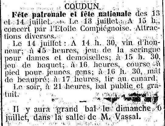 Album - le village de Coudun (Oise), au cours des mois des années 1800 et 1900