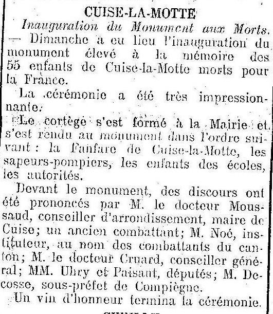 Album - le village de Cuise La Motte (Oise), au cours des mois des années 1800 et 1900