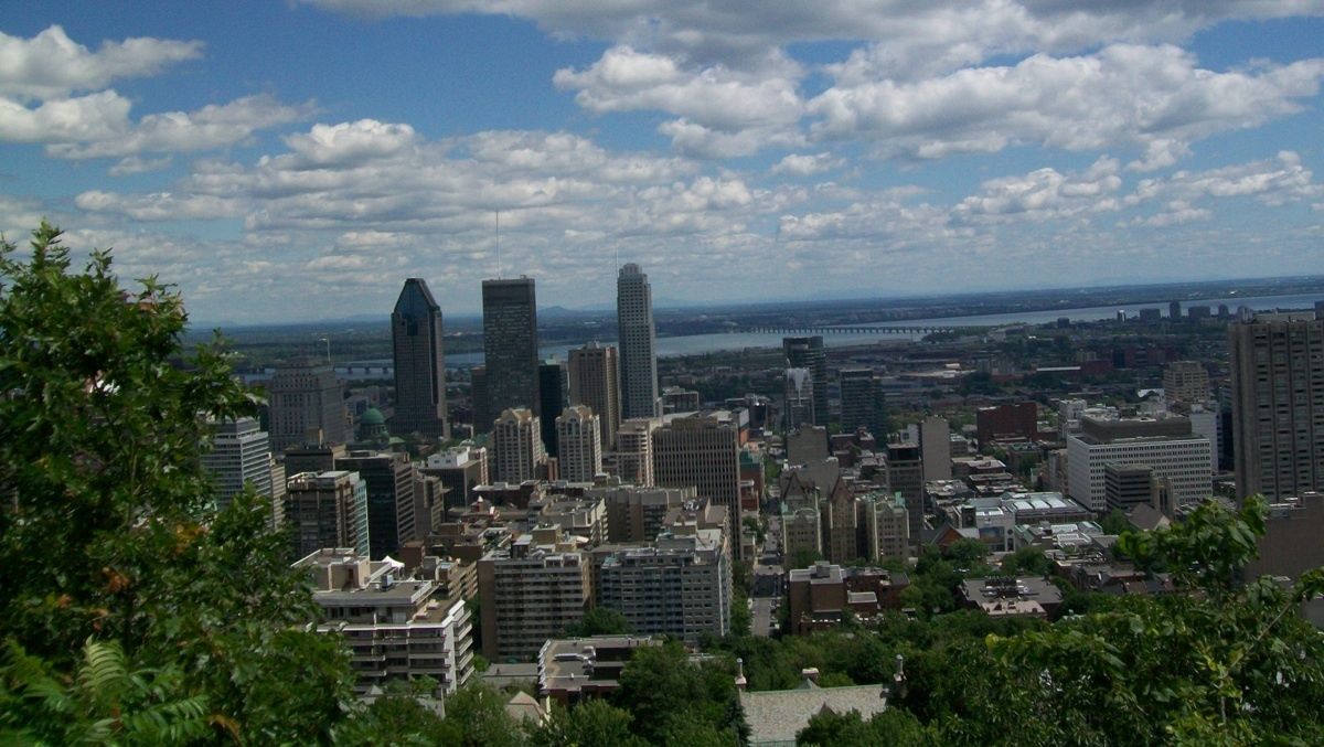 Partie du centre-ville de Montréal vu du Mont Royal