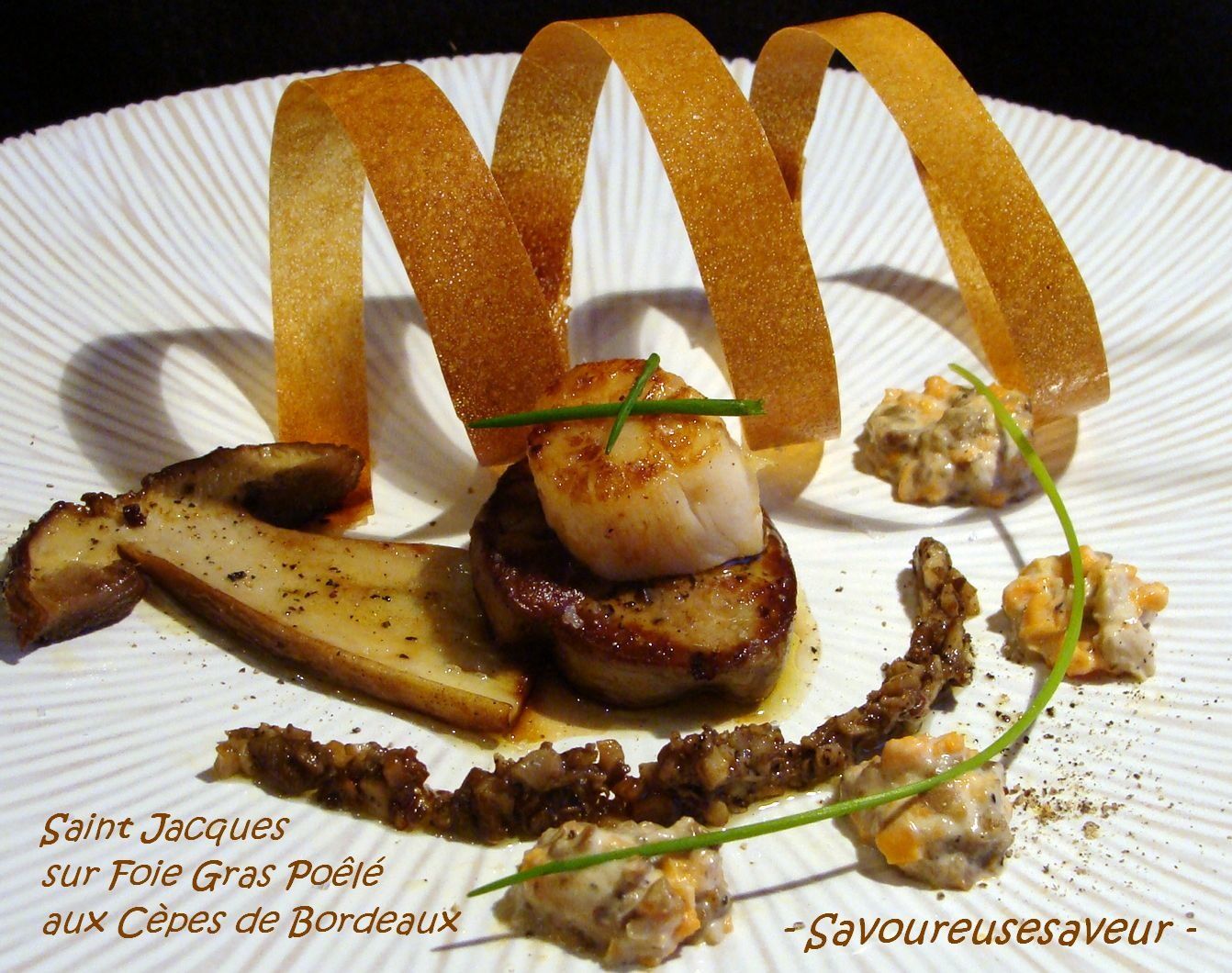 Saint Jacques sur Foie Gras Poêlé aux Cèpes de Bordeaux