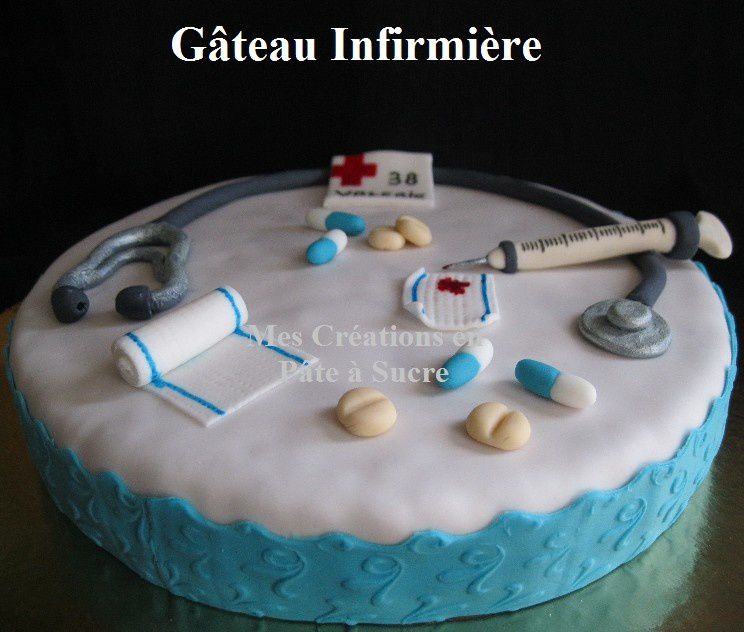 Gâteau "Infirmière" en Pâte à Sucre - Domi Gâteaux Créations