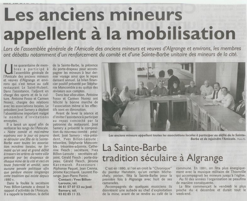 association sainte barbe algrange