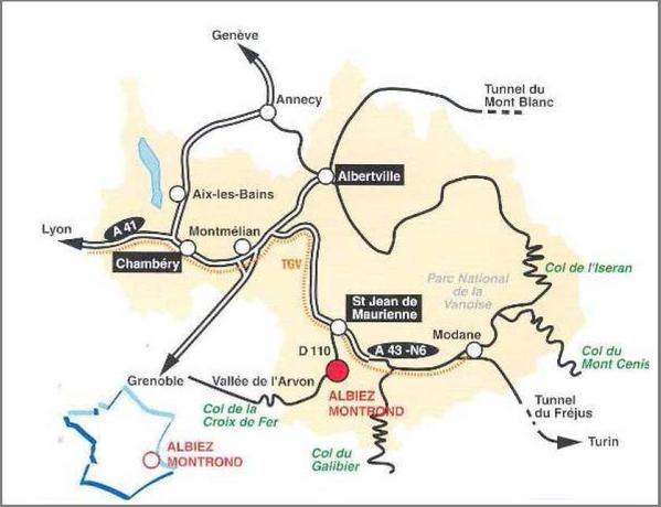 Situation géographique d'Albiez