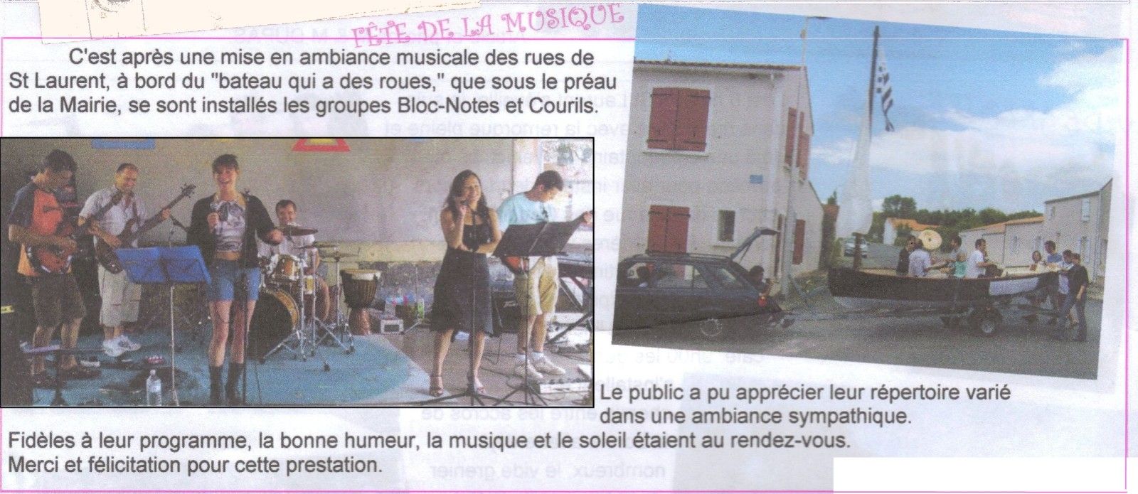 article du petit journal de St Laurent