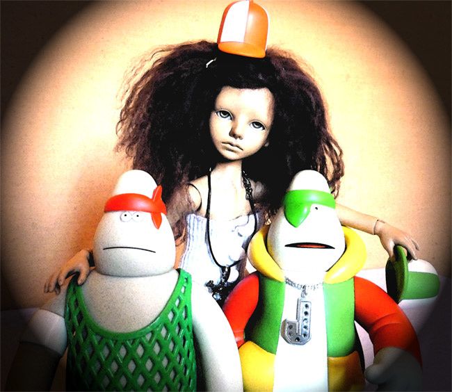 Ball jointed doll Planetdoll ft designer toys James jarvis BJD Tan Riz by Planetdoll x Harvey & Jubs by Jarvis