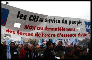 Une manifestation de CRS.