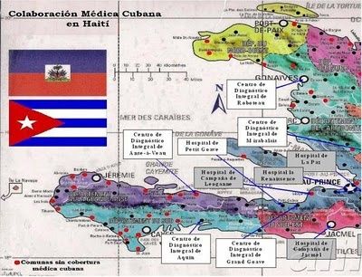 mapa hospitales cuba haiti