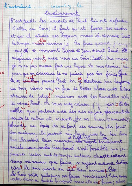 Une rédaction scolaire  Le blog de Vieux papiers