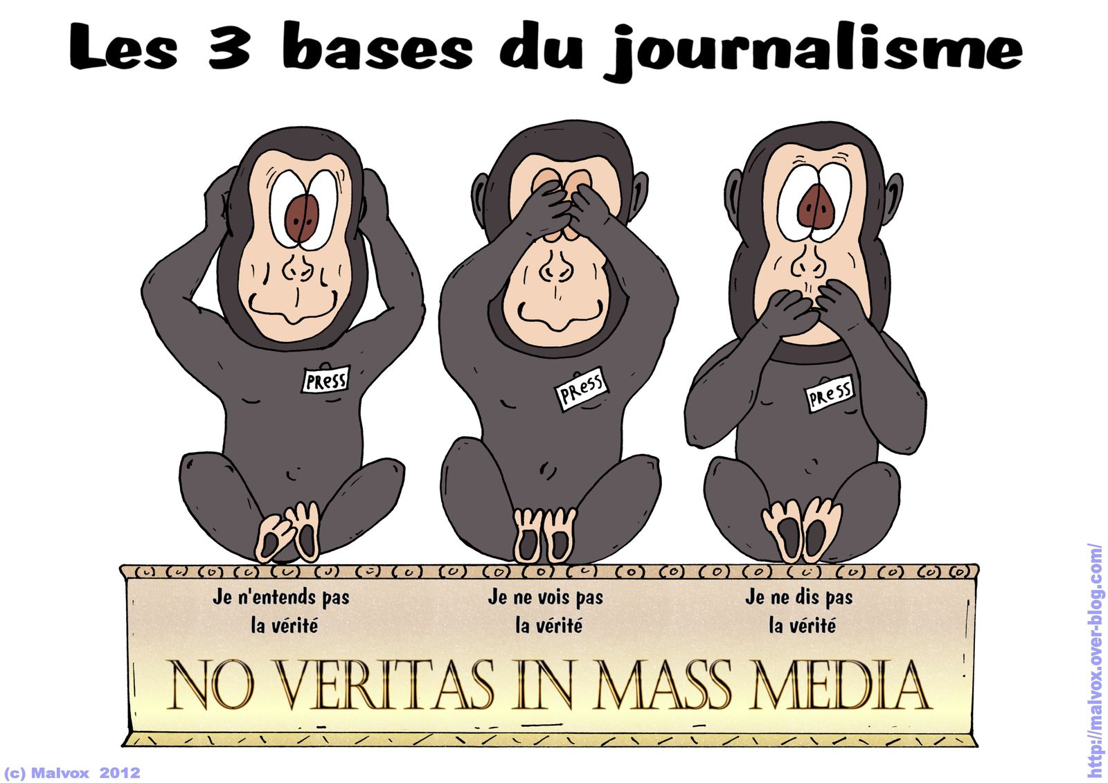 Les 3 bases du journalisme ou les trois petits singes médiacrates - Le blog  de Malvox (blog fermé en décembre 2013 - blog closed in december 2013)