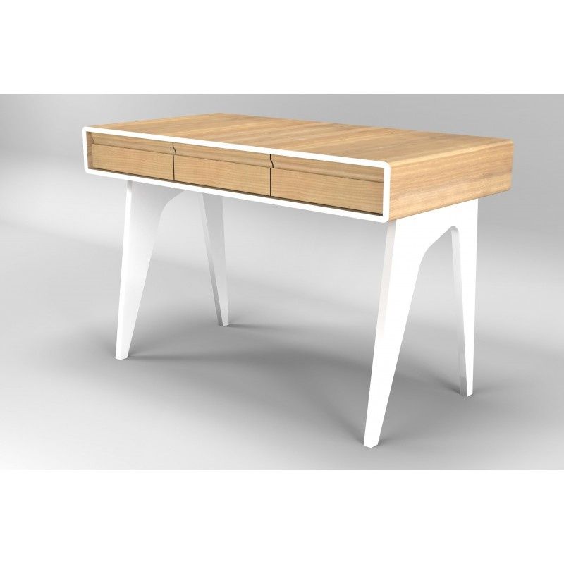 Bureau Bois Massif Blanc : Le bureau design WESTFIELD en bois massif et aux couleurs pures offre Bureau Bois Massif Blanc : Le bureau design WESTFIELD en bois massif et aux couleurs pures offre