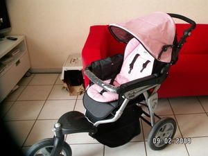 poussette 3 roues rose